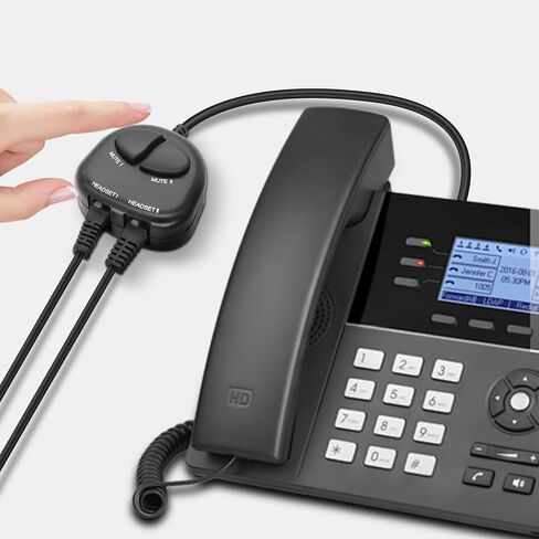 XMSJSIY RJ9 Telephone Training Adapter Selebter Sline 4P4C Phone Line Jack y Splitter Cable مع 2 أزرار كتم لمركز الاتصال -30 سم/11.8 بوصة (2 كتم) in Kuwait