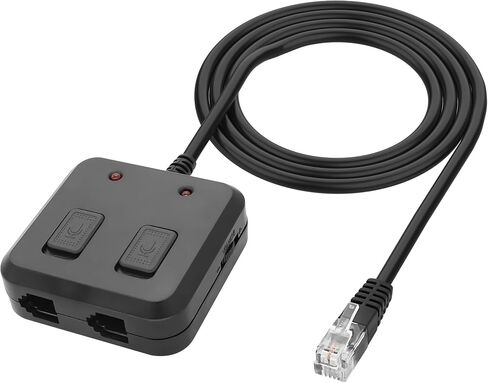 XMSJSIY RJ9 Telephone Training Adapter Selebter Sline 4P4C Phone Line Jack y Splitter Cable مع 2 أزرار كتم لمركز الاتصال -30 سم/11.8 بوصة (2 كتم) in Kuwait