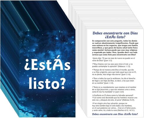 200 Pcs Spanish Gospel Tract Card Salvation Cards Pocket Holy Postcards Prayer Postcards Christian Inspirational Bible Verses for Christian Gifts Women Men(¿estás Listo?) in Kuwait