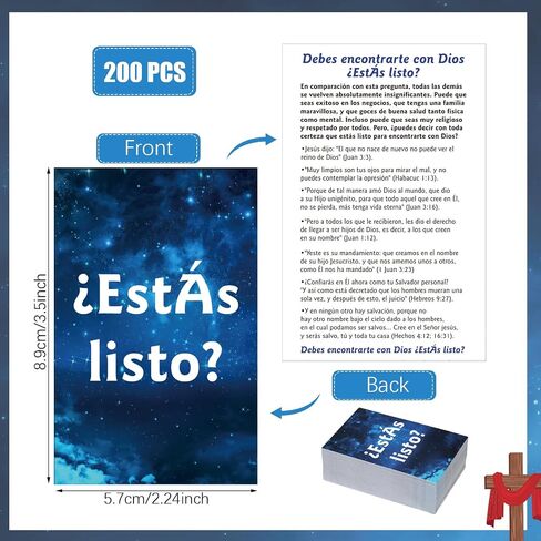 200 Pcs Spanish Gospel Tract Card Salvation Cards Pocket Holy Postcards Prayer Postcards Christian Inspirational Bible Verses for Christian Gifts Women Men(¿estás Listo?) in Kuwait