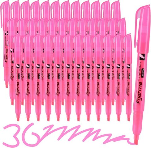 Highlighters 36 Pack ، ألوان زاهية زاهية وردية ، تجفيف سريع ، مثالي للطلاب البالغين الذين يسلطون في الفصل الدراسي والمدرسة والمكتب in Saudi Arabia