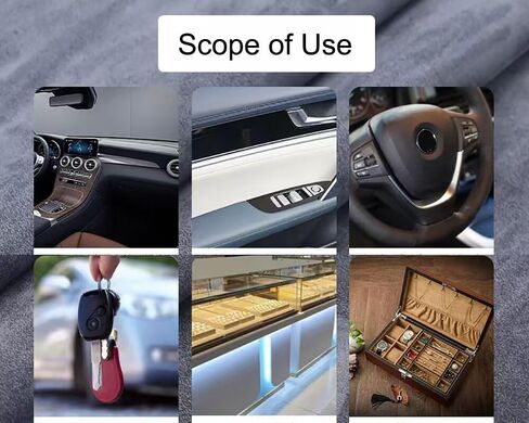 Black Faux Suede Fabric Wrap Self Adhesive Suede Sheet Film Sticker Stretch Car Interior Wrap for DIY Craft Handmade(Black,16x79 inch) in Saudi Arabia
