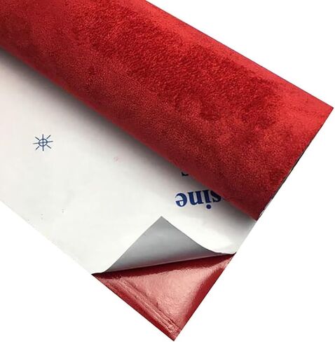Black Faux Suede Fabric Wrap Self Adhesive Suede Sheet Film Sticker Stretch Car Interior Wrap for DIY Craft Handmade(Black,16x79 inch) in Saudi Arabia