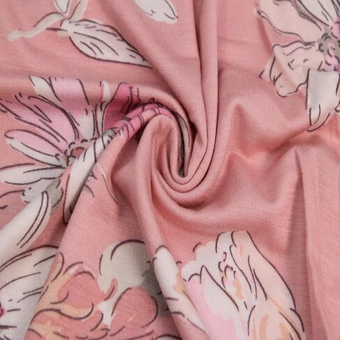 Stylish FABRIC 60" Wide Printed Large Flowers Rayon Spandex Jersey Knit Fabric by The Yard-4-Way Stretch(180GSM) Breathable-Apparel, Maternity, Headbands, Decoration & DIY, Sky Blue Lavender 3 Yards in Saudi Arabia