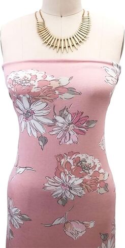 Stylish FABRIC 60" Wide Printed Large Flowers Rayon Spandex Jersey Knit Fabric by The Yard-4-Way Stretch(180GSM) Breathable-Apparel, Maternity, Headbands, Decoration & DIY, Sky Blue Lavender 3 Yards in Saudi Arabia