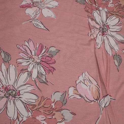 Stylish FABRIC 60" Wide Printed Large Flowers Rayon Spandex Jersey Knit Fabric by The Yard-4-Way Stretch(180GSM) Breathable-Apparel, Maternity, Headbands, Decoration & DIY, Sky Blue Lavender 3 Yards in Saudi Arabia