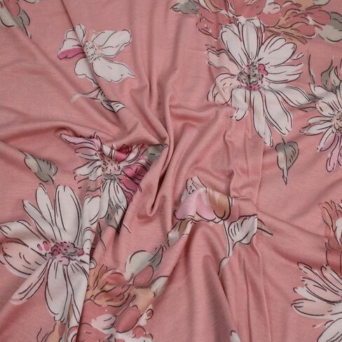 Stylish FABRIC 60" Wide Printed Large Flowers Rayon Spandex Jersey Knit Fabric by The Yard-4-Way Stretch(180GSM) Breathable-Apparel, Maternity, Headbands, Decoration & DIY, Sky Blue Lavender 3 Yards in Saudi Arabia