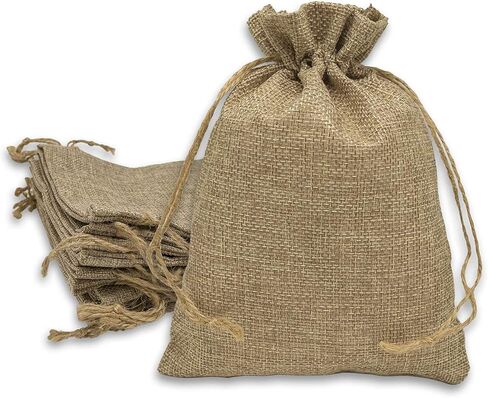 12-Pack 8x10 Natural Burlap Gift Bags w. Drawstring (Teal Blue, Large) for Party Favors, Presents or DIY Craft by TheDisplayGuys in Saudi Arabia