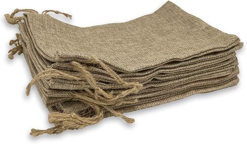 12-Pack 8x10 Natural Burlap Gift Bags w. Drawstring (Teal Blue, Large) for Party Favors, Presents or DIY Craft by TheDisplayGuys in Saudi Arabia