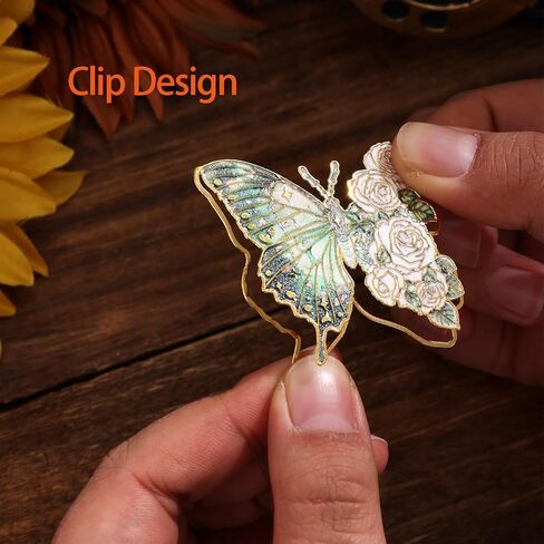 12 Pieces Metal Butterfly Bookmarks with Chain, Golden Hollow Bookmark Monet Van Gogh Oil Painting Theme Book Mark Bookmarks for Book Lovers Women Writers Readers Children Teens in Kuwait