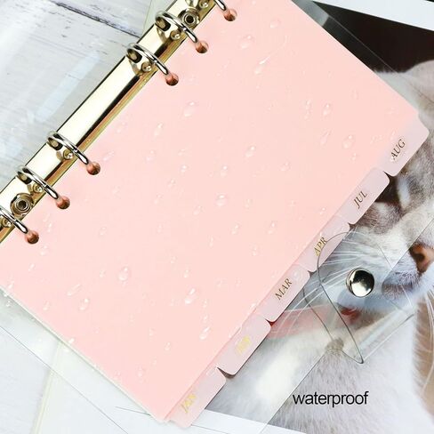 Personal A6 Dividers 6 Hole Transparent Binder Index Page Dividers with Tabs Plastic Tab Dividers with Stickers for Binders, Planner, Agenda (Clear - 2 Sets) in Kuwait