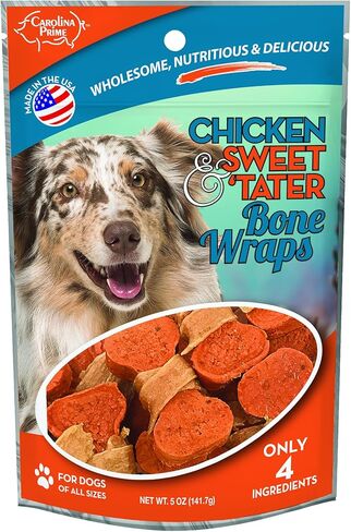 Carolina Prime Pet 45301 Chicken & Sweet Tater Bone Wrap Treat For Dogs ( 1 Pouch), One Size in Saudi Arabia