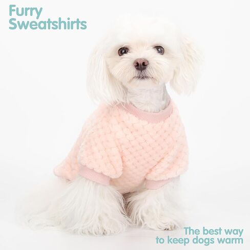 Fuzzy Pineapple Grid Dog Sweater - Ultra Soft & Warm Winter Pet Apparel, Fluffy Textured Knit for Small, Medium Dogs and Cats, Cozy Pullover Dog Coat for Cold Weather.Red L in Kuwait