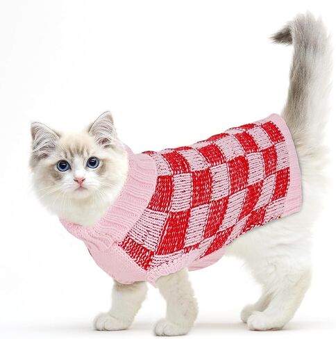 Dog Sweater Sizes XS to XXL, Christmas Dog Sweaters Suitable for Small to Large Dogs,Warm, Soft Dog Turtleneck Sweater Plaid Perfect for Fall, Winter, Everyday Wear Outdoor Walks(Grey,S) in Kuwait