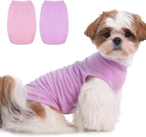 MIGOHI 2 Pack Lightweight Small Dog Shirts,Soft Dog T-Shirts for Small Dogs,Pink Shirt for Dogs,Puppy Shirts for Small Dogs Girl Boy,Dog Shirts for Camping,Toy Poodle,Shih Tzu,Pink Purple,M in Saudi Arabia