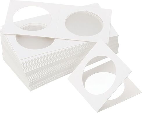 PATIKIL 2x2 Coin Flips, 350 Pack 37mm Cardboard Coin Holder Paper Coin Holders for Coin Collection Supplies Collector, White in Kuwait