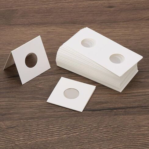 PATIKIL 2x2 Coin Flips, 350 Pack 37mm Cardboard Coin Holder Paper Coin Holders for Coin Collection Supplies Collector, White in Kuwait