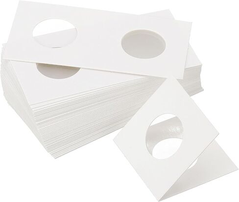 PATIKIL 2x2 Coin Flips, 350 Pack 37mm Cardboard Coin Holder Paper Coin Holders for Coin Collection Supplies Collector, White in Kuwait