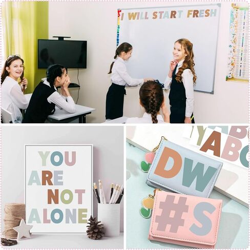 48 Sheets Bulletin Board Stickers - 2.5 Inch Large Vinyl Letter Alphabet Stickers - Self Adhesive ABC Letters for Poster Board, Mailbox, Crafts, Classroom, Window, Door Decorations (Colorful) in Saudi Arabia