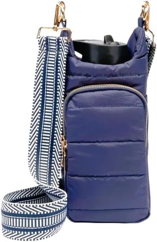 Original Crossbody Water Bottle Holder Bag with Strap.Stylish Puffer Bag.Pockets for Phone & Accessories.BEST GIFT (Olive Green) in Kuwait