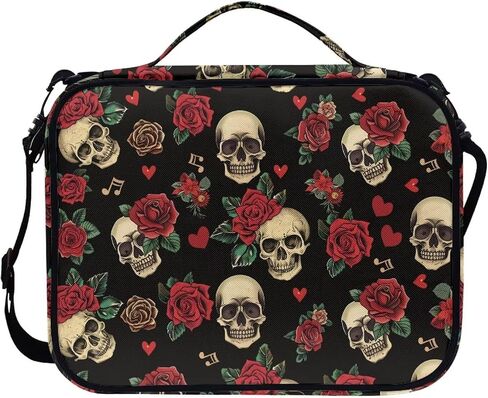 Rose Skull Bible Cover Case for Women Men Church Study Book Carrying Bag Bible Protective Case with Handle, Zipper Pocket, Shoulder Strap in Saudi Arabia