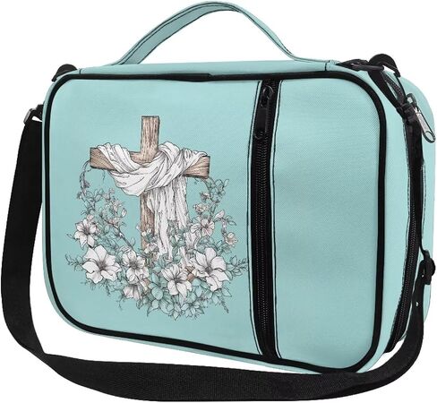 Rose Skull Bible Cover Case for Women Men Church Study Book Carrying Bag Bible Protective Case with Handle, Zipper Pocket, Shoulder Strap in Saudi Arabia