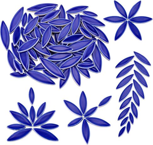 Yoption Petal Mosaic Philes for Harps ، 200g زهرة ورقة الخزف السيراميك قطع البلاط لمستلزمات الفسيفساء ، ديكور في الهواء الطلق DIY الفسيفساء (أخضر) in Kuwait