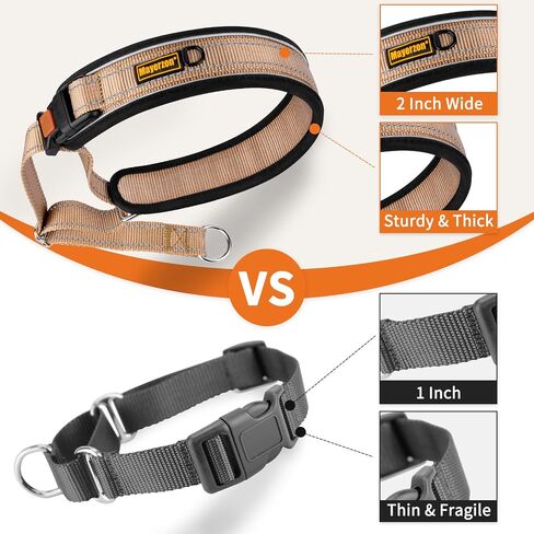 Mayerzon 2 Inch Wide Martingale Collar for Large Medium Dogs, Reflective Walking Training No Pull Collar for Pitbull German Shepherd Rottweiler Doberman, Adjustable Heavy Duty Thick Nylon with Buckle in Kuwait