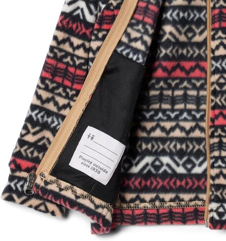 Columbia Youth Girls Benton Springs II Printed Fleece, Hot Coral Hinterland, Medium in Saudi Arabia
