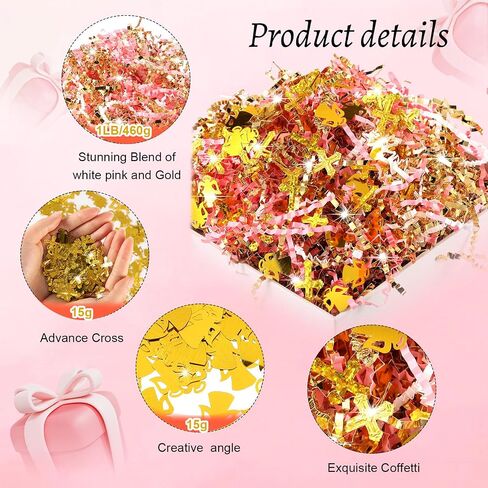 Moinchore 1 LB St Patrick's Crinker Cut Paper Plage Shred With With Clover Confetti Gold Gold Mix Mix Filler Raffia Tissue Cushion for Gift Box Packaging in Kuwait