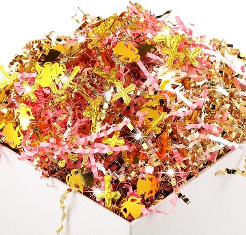 Moinchore 1 LB St Patrick's Crinker Cut Paper Plage Shred With With Clover Confetti Gold Gold Mix Mix Filler Raffia Tissue Cushion for Gift Box Packaging in Kuwait