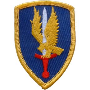 United States Army Aviation Embroidered Patch, Black and Yellow, with Iron-On Adhesive