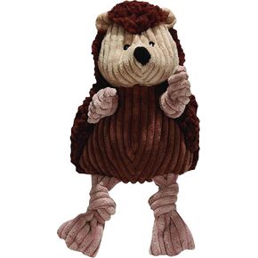HuggleHounds Knottie Plush Dog Toy - Dog Stuffed Animal Toy, Puppy Toys, Squeaky Dog Toy for Small, Medium & Large Dogs, Soft Fleece, Durable Plush to Keep Them Busy - Henry Hedgehog, Large