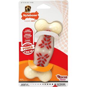 تلال النايلابون Power Action Action Action Action Toyfor Dogs ، ألعاب الكلاب للمضغات العدوانية ، نكهة لحم الخنزير المقدد ، X -Large - 50+ رطل. (1 عدد)