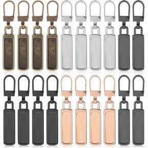 20 Pcs Zipper Pull Replacement, Detachable Tiny Zipper Replacement Slider, Universal Zipper Pull Tab Fixer, Zipper Pullers Detachable Zipper, Metal Zipper Head Handle Mend Repair Kit, 5 Colors