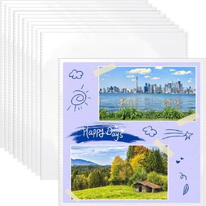 Vmiapxo 70 Pack 12 "× 12" لا توجد حماة للأوراق ، حماة صفحة قصاصات واضحة الأكمام السجل فينيل الأكمام الواقية 3 مل تغطية الألبوم الورقية