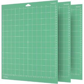 حصيرة القطع لصانع Cricut 3/Maker/Explore 3/Air 2/Air/One، سجادات قطع اللحف اللزجة المتوافقة مع ماكينات Cricut (12×12 بوصة (3 قطع قبضة قوية))