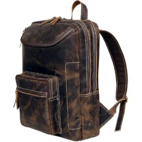 Vintage Leather Backpack For Men 16" Laptop Bag Large Capacity Business Travel Hiking Shoulder Daypacks Business Office Brown (Laptop Backpack 1)