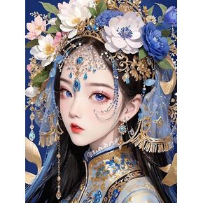 MOER SKY Diamond Painting Kits for Adults Beautiful Chinese Ancient Costume Girl 5D Diamond Art Easy for Beginner Round Full Drill Gems Cross Stitch Craft Hobby Home Decor 30x40cm