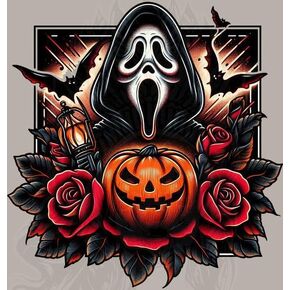 5D DIY Diamond Art Painting Halloween Ghostface 16x16 inches for Adults, Horror Movie Pumpin Diamond Art Kits Full Round Drill Rhinestone Embroidery for Wall Decoration