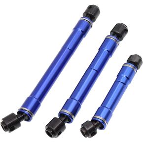 3PCS Aluminum Alloy Drive Shaft with Hardened Steel Joints (Front & Center & Rear) CVD Compatible with traxxas TRX-6 G63 1/10 RC Crawler Car Axle(Blue)