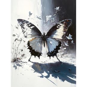 YIYUE Diamond Art Painting Kits for Beginners, Full Round Drill 5D Digital Painting Kit, Butterfly Diamond Painting for Adults, DIY Painting by Numbers for Home Wall Decor 12x16inch, No.20