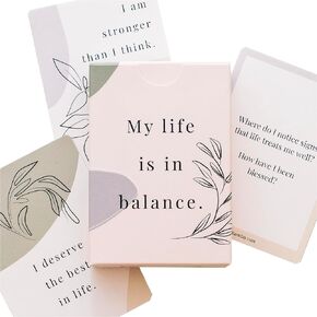 Daily Affirmation Cards for Women - 52 Inspirational & Motivational Cards with Empowering Actions for Girl Boss | Sturdy Double-Sided Deck | Positive Mindfulness Quotes for Meditation & Self Care