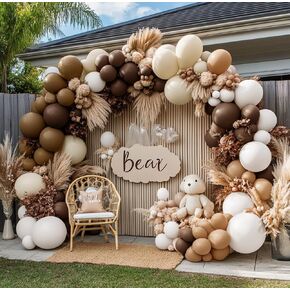 Dusty Green Nude Balloon Arch Kit - Double Stuffed Green Brown White Sand Cream Balloon Garland Light Avocado Beige Boho Color for Baby Shower Neutral Birthday Woodland Wedding Party Decor