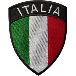 Italy Shield Flag Patch, Italian National Flag,Funny Meme Morale Patch, Moral Patch, Military Patch, Hook and Loop, Emblem for Tactical Backpacks Clothing Jeans Hats Bags Helmets Jersey Vests T-Shirts