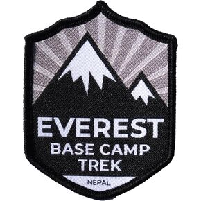 Mount Everest Base Camp Trek Woven Patch/Nepal Hiker Gift Badge Souvenir, Black