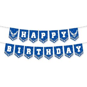 U.S AIR FORCE Happy Birthday Banner,Military USAF Birthday Party Decoration Veterans Birthday Party Accessory