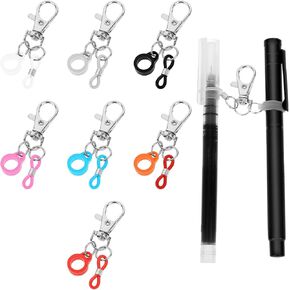 7 PCS PEN حامل للقلم الحبل ، حامل القلم الحبل الملون سيليكون قلم القلم حبل مقاطع قلم قابلة للتراجع عن حامل القلم الحامل ممرضة شارة الإكسسوارات الحبل الملحقات