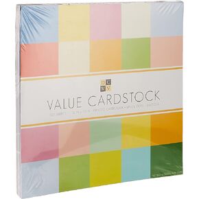 DCWV Cardstock Stack, Value Pack, Assorted Solid Colors, Smooth, 102 Sheets (6 each), 12 x 12 inches