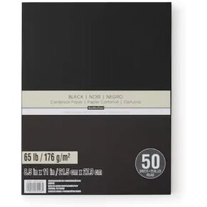 Recollections Cardstock Paper 8.5 x 11-50 Sheets - Black (Value 2-Pack)